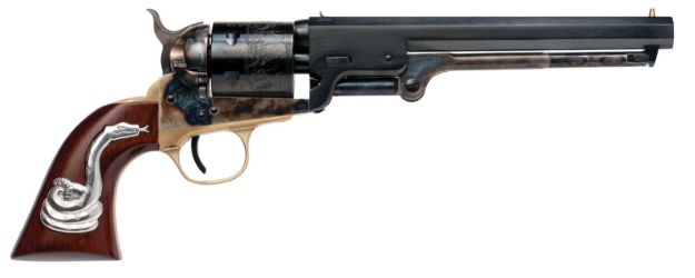 Picture of Cimarron CA9081SS101 Man With No Name Conversion Hollywood Series 38 Long Colt 6rd 7.50" Blued Steel Barrel & Cylinder Color Case Hardened Steel Frame with Walnut Grip with Integrated Snake