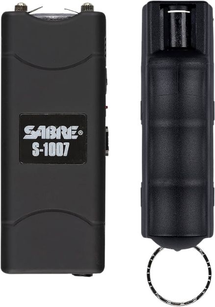 Picture of Sabre S7BHCBK Multi-Range Protection Pack Black Plastic 1.6 uC Pain Rating Includes Pepper Spray/Stun Gun w/Flashlight