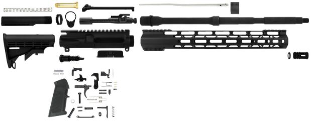 Picture of TacFire SSRK556LPK Lower Parts Kit Unassembled Rifle Kit 223 Rem/5.56x45mm NATO AR Platform  Aluminum 1/2"-28 tpi