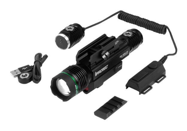 Picture of iProtec 6794 RM400LSR Firearm Light and  Laser Combo  Black Anodized 40/400 Lumens Green Light Red Laser