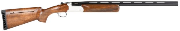 Picture of Stevens 23224 555 Compact Trap 12 Gauge 3" 1rd 26" Black Semi-Gloss Vent Rib Barrel, Silver Oiled Turkish Walnut Fixed Adjustable Comb Stock Ambidextrous Hand