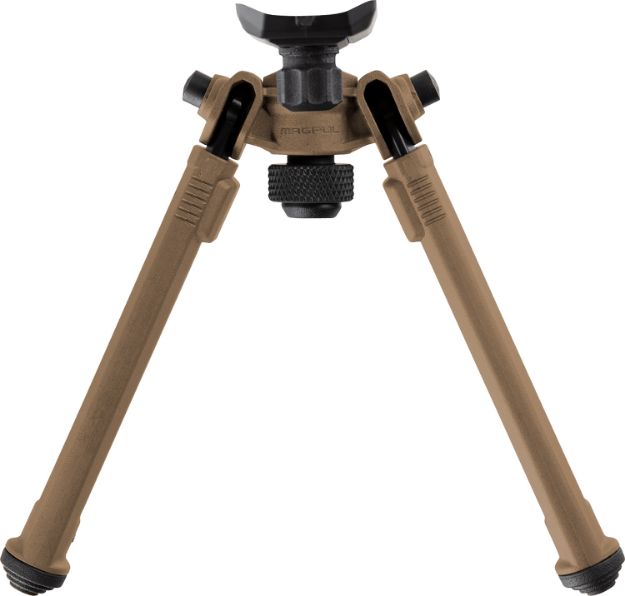 Picture of Magpul MAG1075-FDE Bipod  made of Aluminum with Flat Dark Earth Finish, Sling Stud Attachment, 6.30-10.30" Vertical Adjustment & Rubber Feet for AR-Platform