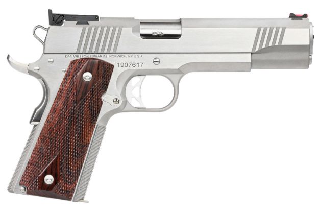 Picture of Dan Wesson 01943 Pointman  45 ACP Caliber with 5" Barrel, 8+1 Capacity, Overall Stainless Steel Finish, Beavertail Frame, Serrated Brushed Slide & Cocobolo Grip