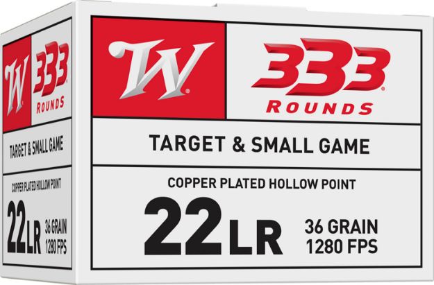 Picture of Winchester Ammo 22LR333HP USA  22LR 36gr Copper Plated Hollow Point 333 Per Box/10 Case