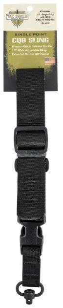 Picture of Tacshield T6006BK CQB  with QD Push Button Swivel 1.50" W Single-Point Black Webbing for Rifle/Shotgun