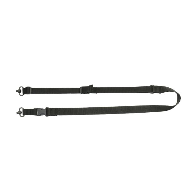 Picture of Tacshield T6040BK Tactical Sling made of Black Webbing with Two-Point, Fast Adjust Design & QD Swivels for Rifle/Shotgun