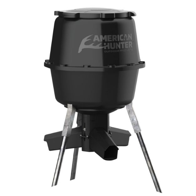 Picture of American Hunter AH225GRAV Gravity Feeder w/Nesting Hopper 30 Gallon Capacity Black