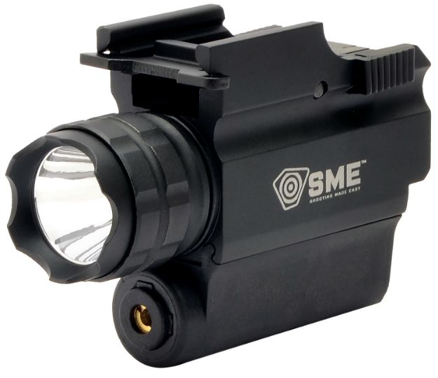 Picture of SME SMEWLLP Compact Tactical Handgun LED Light/Laser Combo  Black 250 Lumens White Cree LED Red Laser