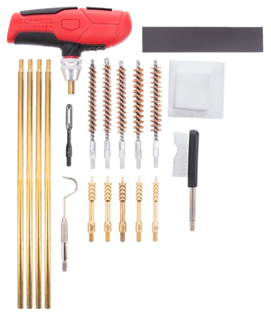 Picture of Birchwood Casey RIFCLNKI Rifle Cleaning Kit 21 Pieces Black/Red