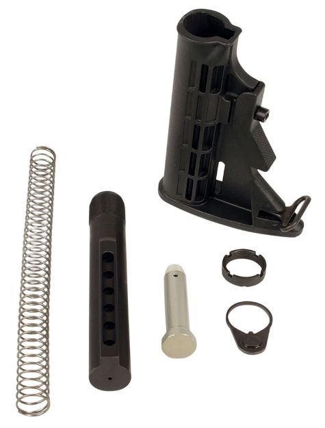 Picture of LBE Unlimited MILSTKKT Complete Mil-Spec Stock Kit  6 Position Black Synthetic for AR-15, M4