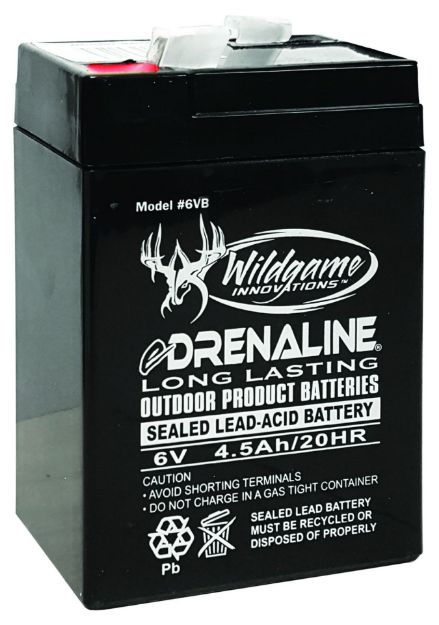 Picture of Wildgame Innovations WGIWGIBT0013 Edrenaline Rechargeable Battery Black 6.0 Volts 4.5 mAh