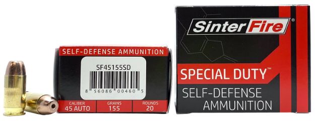 Picture of SinterFire Inc SF45155SD Special Duty (SD)  45ACP 155gr Lead Free Frangible Hollow Point 20 Per Box/10 Case