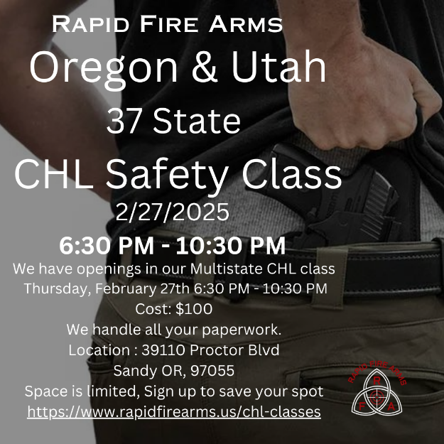 Picture of 2/27/2025 Oregon Utah CHL class