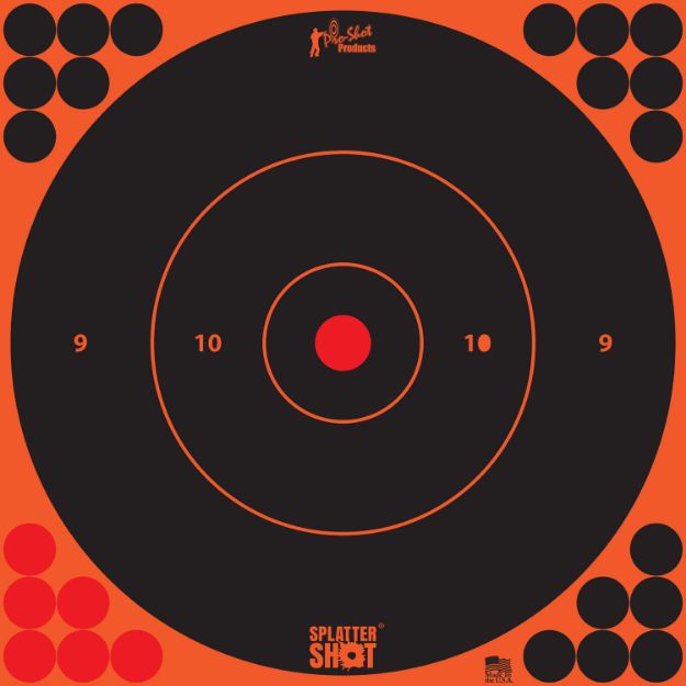 Picture of PROSHOT 12B-ORNGE-5PK 12" SPLATTER BULLSEYE TRG