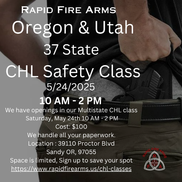 Picture of Oregon / Utah CHL Class 05/24/2025