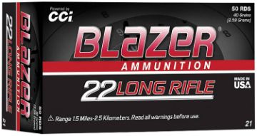 Show details for CCI 0021 22LR BLAZER 40 LRN*PAPER 50/100 Picture of CCI 0021 22LR BLAZER 40 LRN*PAPER 50/100