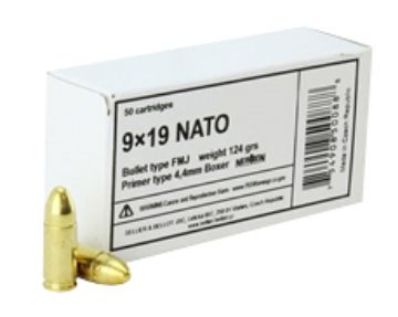 Show details for S&B SB9NATO 9MM 124 FMJ NATO 50/20 Picture of S&B SB9NATO 9MM 124 FMJ NATO 50/20