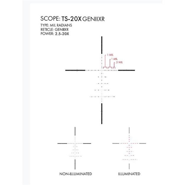 Picture of 2.5-20X50mm Ffp Illuminated Geniixr Reticle Black