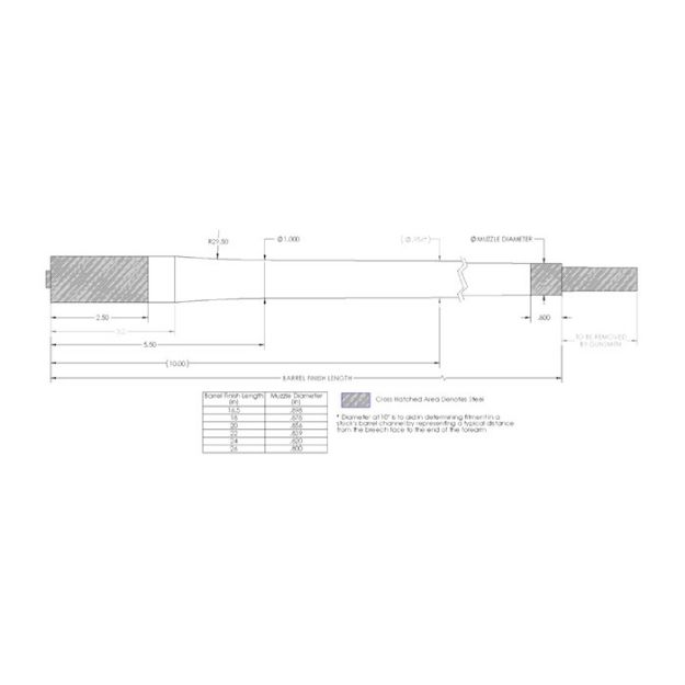 Picture of 264 Caliber 1-8 Twist 24'' Carbon Fiber Bull Barrel