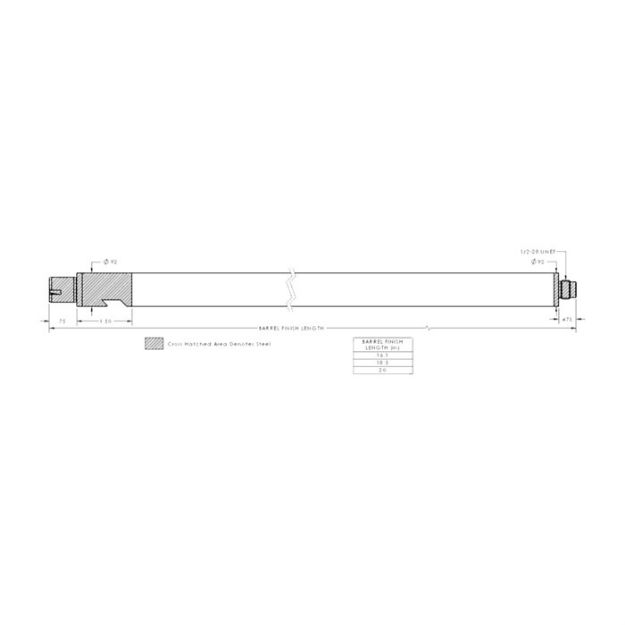 Picture of 22 Long Rifle 16 Twist 16.1'' Carbon Fiber Bull Barrel