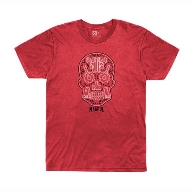 Picture of Sugar Skull Blend T-Shirt Md Red Heather