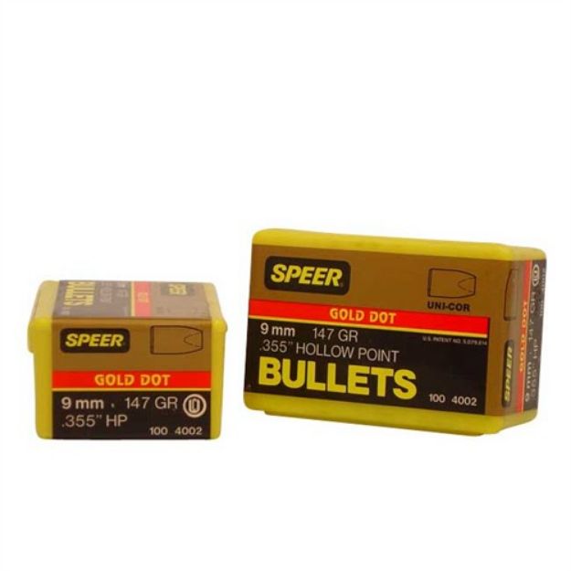 Picture of Speer Bullet 9Mm .355 147Gr Gdhp Golddot Hp
