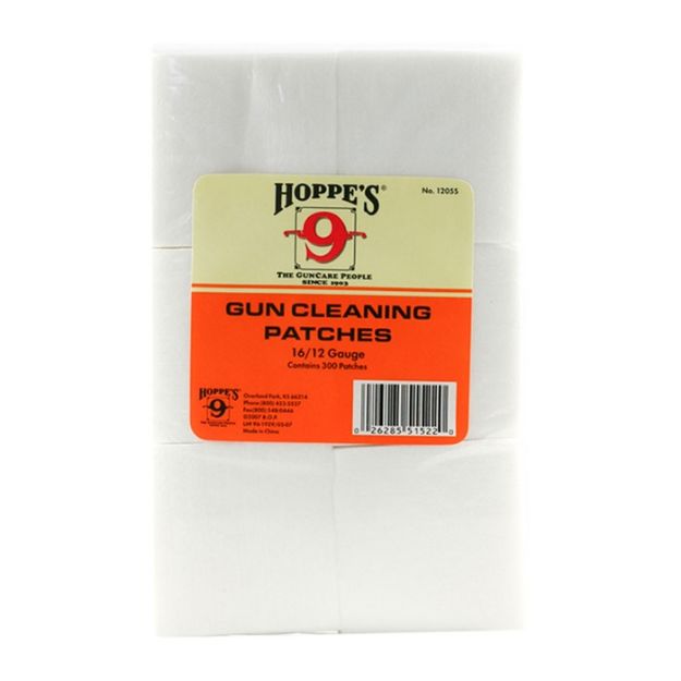 Picture of Hoppes 16-12 Gauge Cotton Cleaning Patches 300/Pack