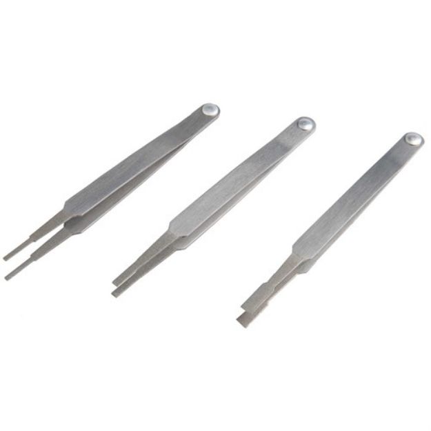 Picture of 3-Piece Diamond Tip Pivot Handle Tweezers