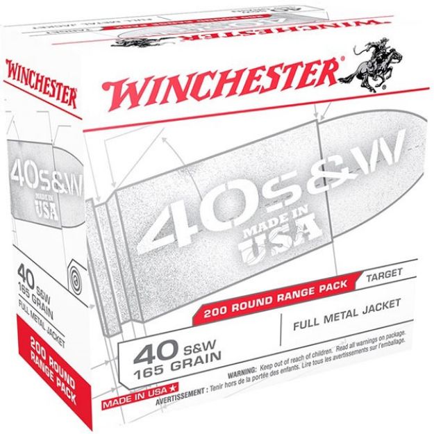 Picture of Usa White Box 40 S&W 165Gr Full Metal Jacket 200/Box