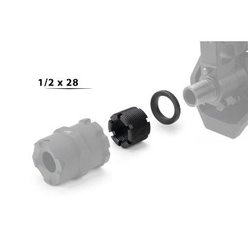Show details for X-Comp Thread Adapter Kit (1/2''-28 Tpi - M18x1 Rh) Picture of X-Comp Thread Adapter Kit (1/2''-28 Tpi - M18x1 Rh)