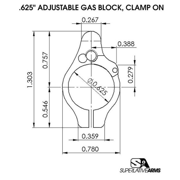 Picture of Ar-15 Clamp On Titanium Adjustable Gas Block .625'' Gray
