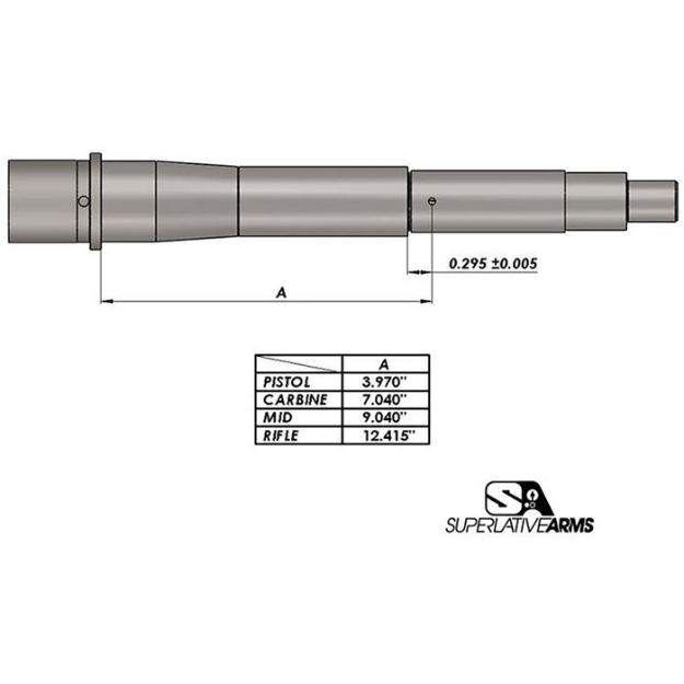 Picture of Ar-15 Adj Piston System W/Clampon .750'' Gas Block Mid Lh
