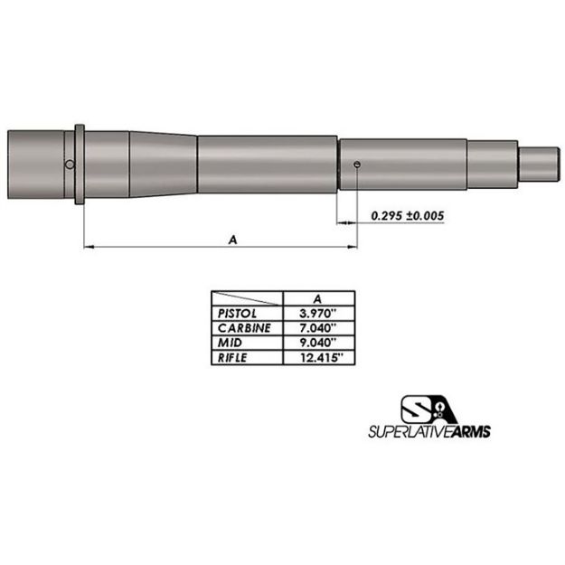 Picture of Ar-15 Adj Piston System W/Solid .750'' Gas Block Midlength Lh