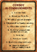 Picture of Rivers Edge Sign 12"X17" "Cowboy 10 Commandments"