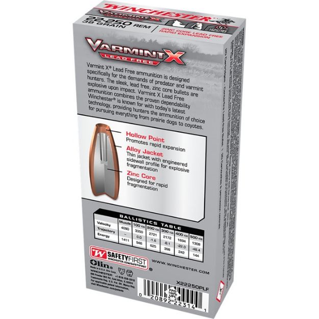 Picture of WIN VARMINT X LF 22-250 38GR 20/200
