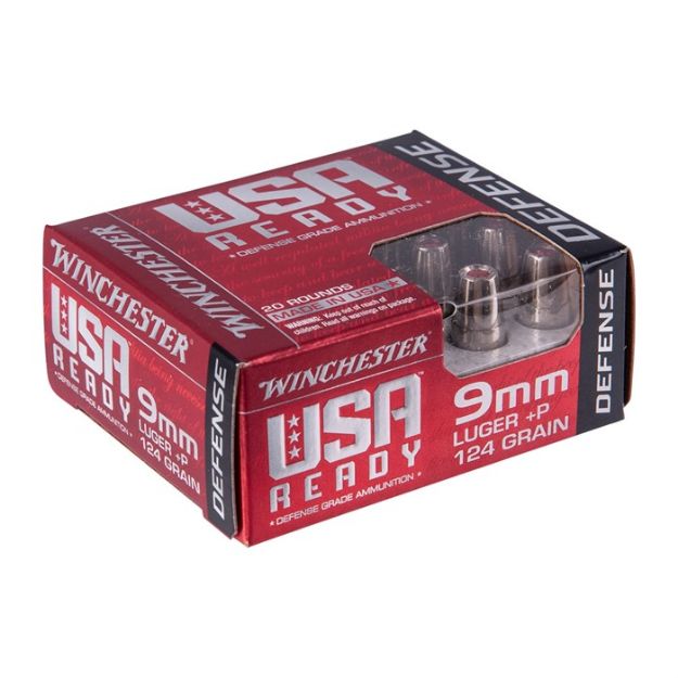 Picture of Winchester Usa Ready 9Mm Luger +P 124Gr Jhp 20Rd 10Bx/Cs