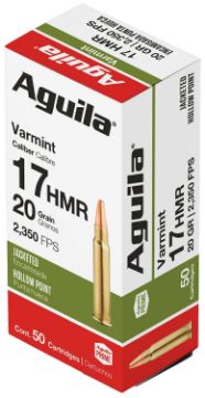 Show details for Aguila 17Hmr 20Gr Jhp 50Rd 20Bx/Cs Picture of Aguila 17Hmr 20Gr Jhp 50Rd 20Bx/Cs