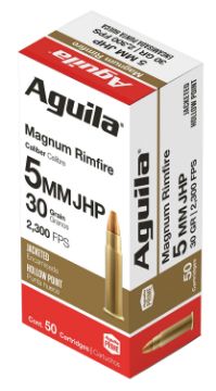 Show details for Aguila 5Mm Rem Mag 30Gr Jhp 50Rd Picture of Aguila 5Mm Rem Mag 30Gr Jhp 50Rd