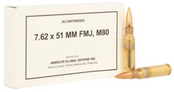 Show details for Armscor 7.62X51 M80 147Gr Fmj 20Rd 10Bx/Cs Picture of Armscor 7.62X51 M80 147Gr Fmj 20Rd 10Bx/Cs