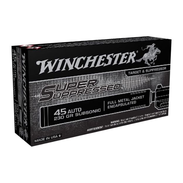 Picture of Winchester Super Suppressed 45 Acp 230Gr Fmj 50Rd 10Bx/Cs