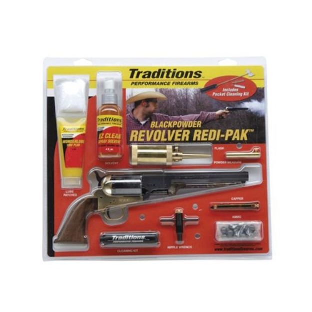 Picture of Traditions Bp Revolver 1851 Navy 44 Cal Brass/Wal Redi-Pk