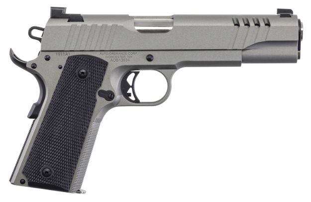 Picture of Auto-Ordnance 1911A1 45Acp Stainless Ngt Sgt Rubber Grip!