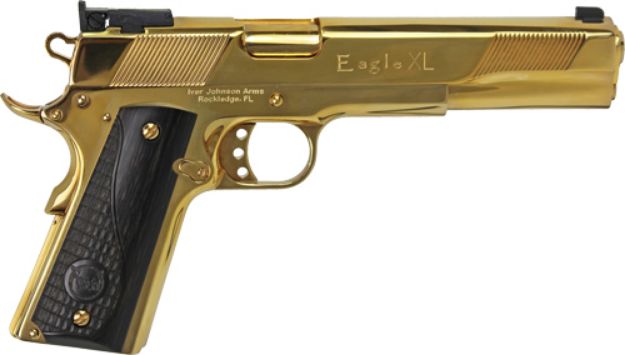 Picture of Iver Johnson Eagle Xl 45Acp 6" 24K Gold Black Wood!
