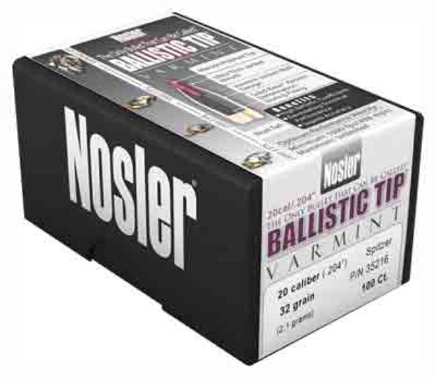 Picture of Nosler Bullets 20 Cal .204 32Gr Ballistic Tip 100Ct