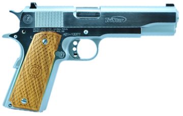 Show details for Tristar American Classic Gov't 1911 38 Super 5" Chrome/Wood< Picture of Tristar American Classic Gov't 1911 38 Super 5" Chrome/Wood<