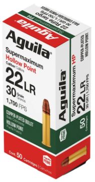 Show details for AGUILA 22LR SUPR MAX 30GR HP 50/1000 Picture of AGUILA 22LR SUPR MAX 30GR HP 50/1000
