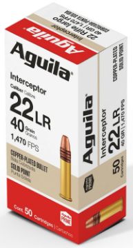 Show details for AGUILA 22LR INTERCEPTOR 40GR 50/1000 Picture of AGUILA 22LR INTERCEPTOR 40GR 50/1000