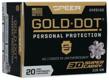 Show details for Speer Gold Dot 30 Super Carry 115Gr Gdhp 20Rd 10Bx/Cs Picture of Speer Gold Dot 30 Super Carry 115Gr Gdhp 20Rd 10Bx/Cs
