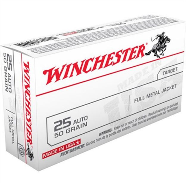 Picture of Winchester Usa 25 Acp 50Gr Fmj-Rn 50Rd 10Bx/Cs