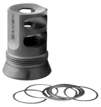 Show details for Banish Suppressors 4581 Muzzle Brake 30Gold 5/8X24 Picture of Banish Suppressors 4581 Muzzle Brake 30Gold 5/8X24